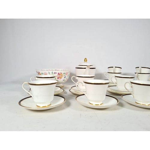 432 - A thirty one piece Minton 'Saturn' tea set comprising twelve teacups, twelve saucers, six side plate... 