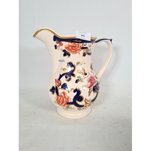 445 - A Mason's Mandalay water jug and bowl - bowl approx. 27cm diameter and jug approx. 26cm high