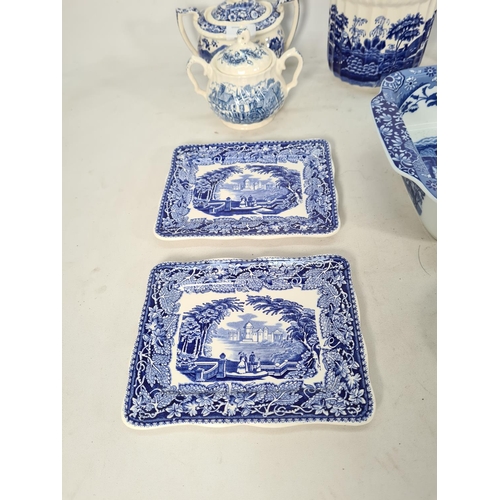 456 - A collection of various blue and white china to include two Mason's 'Vista' jugs, Spode 'Tower' desi... 