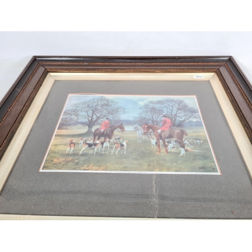 582 - A framed print titled 'The Meet' from the original painting by F. Mabel Hollams - approx. 55cm x 48c... 