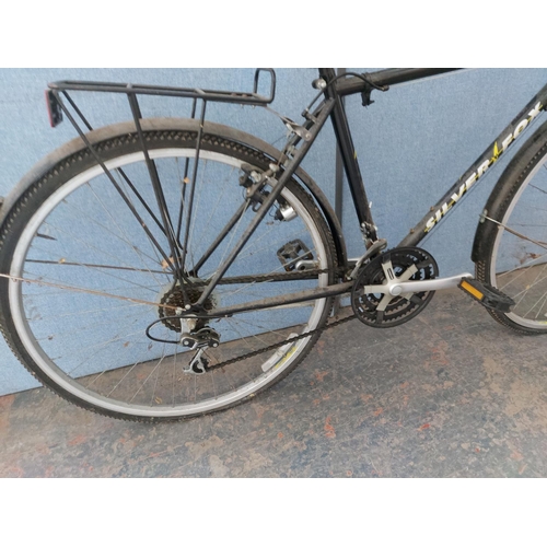 1199 - A black Silver Fox Sprint gent's touring bike with rear carrier, dynamo lights and 18 speed Shimano ... 