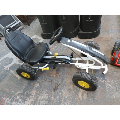 1205 - A black and white Kettcar Hurricane pedal go-kart