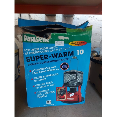 1233 - Two boxed items, one Ronson blowtorch and one new Parasene SuperWarm 10 green house heater