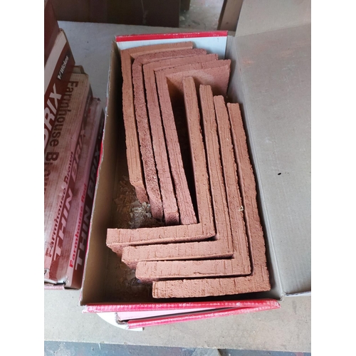 1256 - Ten boxes of Wickes Thin Brix farmhouse red and farmhouse brown facing bricks