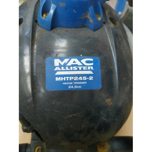 1273 - A black and grey Mac Allister MHTP245.2 petrol hedge trimmer with 24