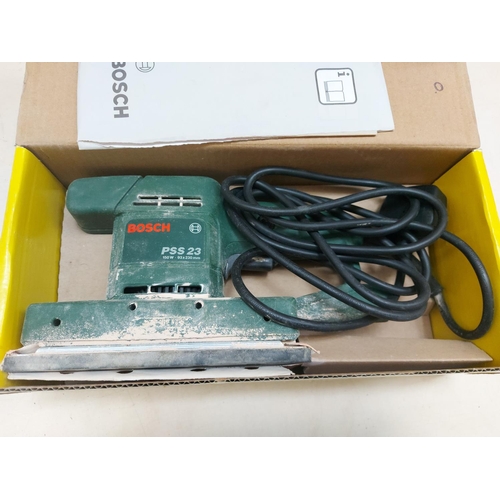 1309 - Various Bosch products, boxed PHO100 planer, PSS23 flatbed sander, unboxed PHG500-2 hot air gun etc.