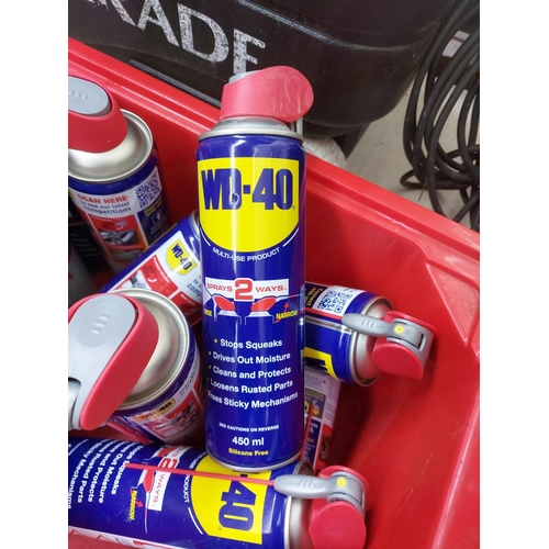 1349 - A box containing seventeen 450ml of new WD40