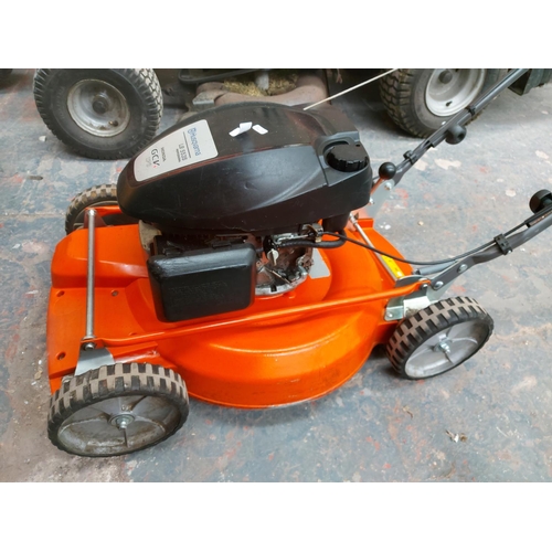 1358 - An orange and black Husqvarna LD553S professional petrol lawn mower with Honda GCV170 engine