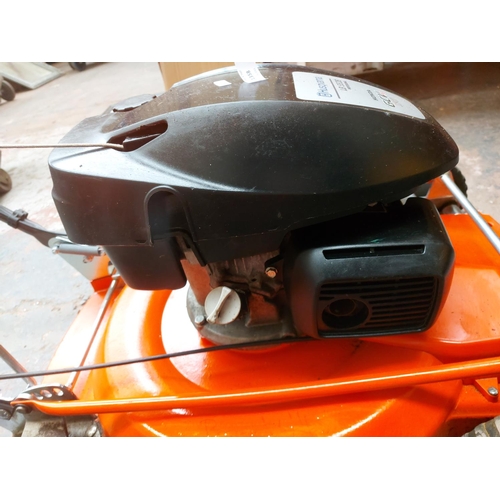 1358 - An orange and black Husqvarna LD553S professional petrol lawn mower with Honda GCV170 engine