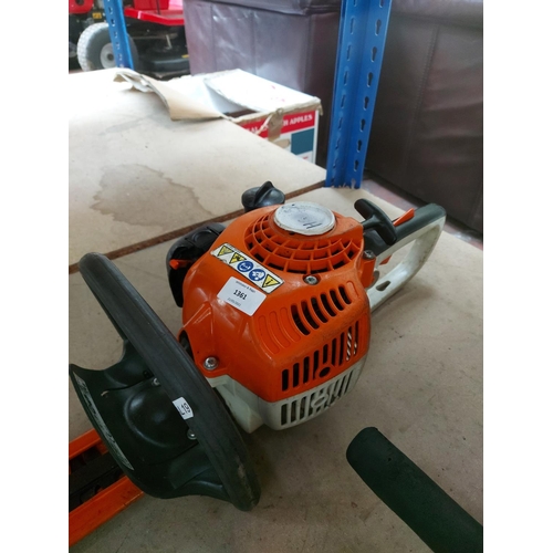 1361 - An orange and cream Stihl HS45 petrol hedge trimmer with 24