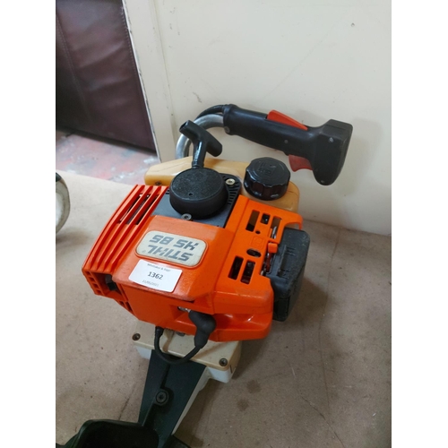 1362 - An orange and cream Stihl HS85 petrol hedge trimmer with 26