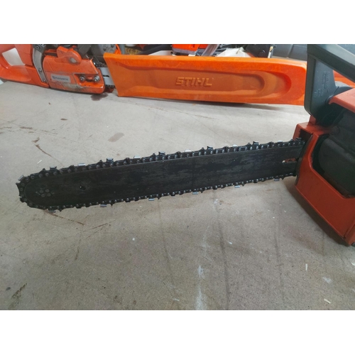 1367 - An orange and grey Husqvarna 45 petrol chainsaw with 15