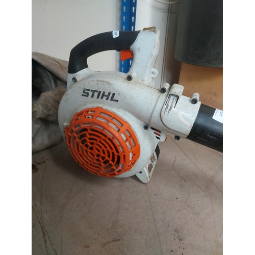 1371 - An orange and grey Stihl petrol leaf blower