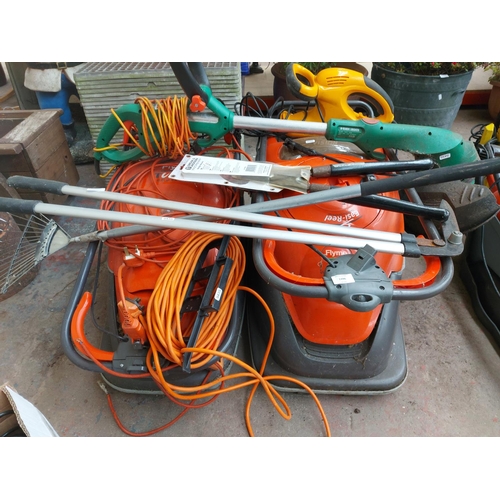 1396 - A mixed lot to include one yellow McCulloch HT42 electric hedge trimmer with 19