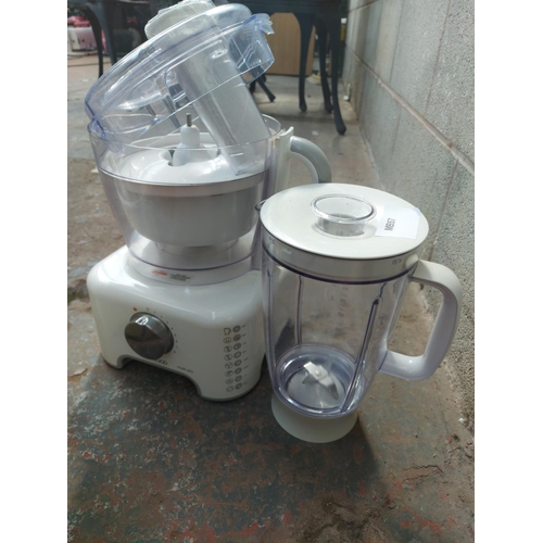 1132 - A box containing a white Kenwood Multi Pro food processor with accessories