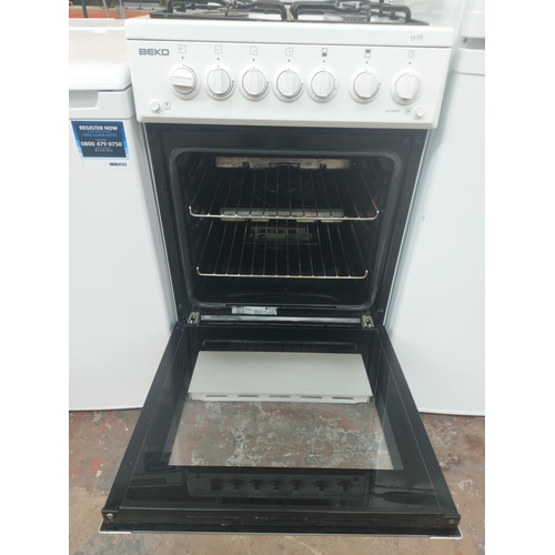 1168 - A Beko BA52NEW 50cm gas cooker with high level grill