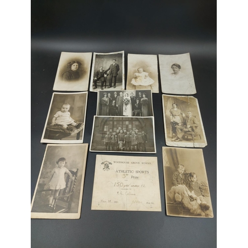 322 - A large collection of mostly 19th/early 20th century black and white photographs to include sports, ... 