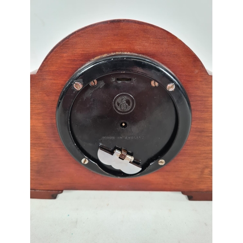 501 - A vintage walnut cased Elliott mantle clock - approx. 15cm high x 22cm wide