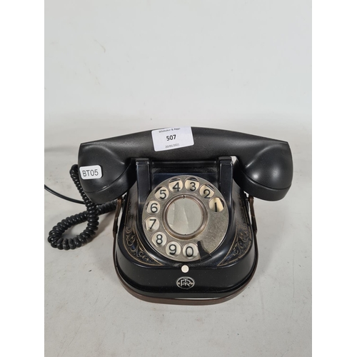 507 - A black Anvers Belgique MFG Co. Bell telephone - has been converted for modern use