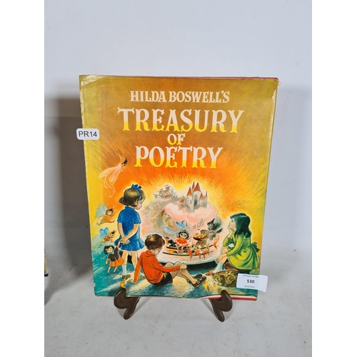 530 - Four vintage hardback books, one 'Treasury of Poetry' by Hilda Boswell, one 'Donald Duck Days' by Wa... 