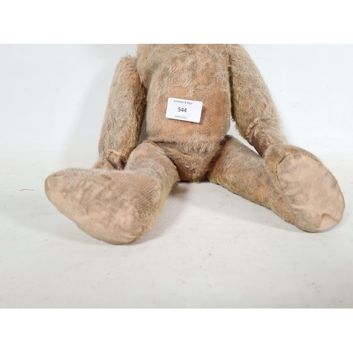 544 - A mid 20th century articulated straw filled bear