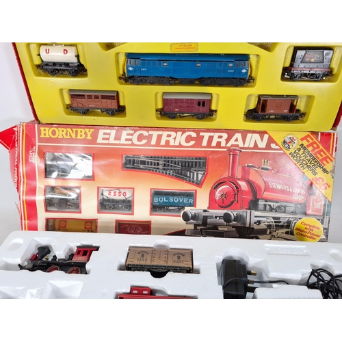 558 - Three part complete electric train sets to include Horny Industrial Freight, Hornby Freight Master a... 