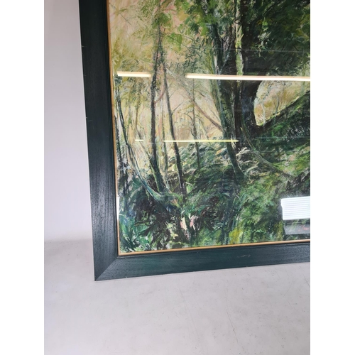 563 - A framed pastel title 'Top Path Woody Bay' by David Hunt, dated 2007 - approx. 94cm square including... 