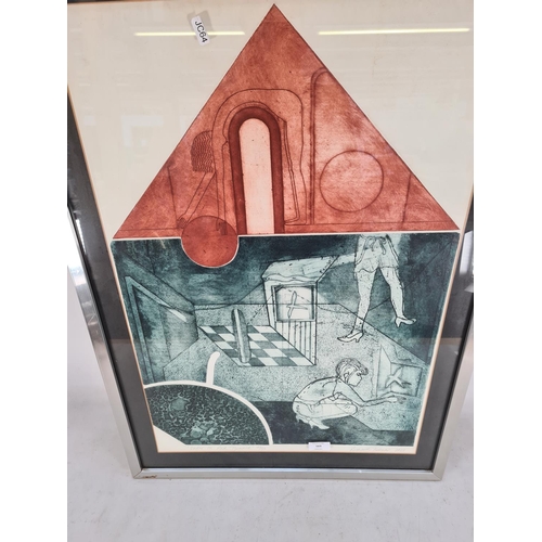 569 - A framed pencil signed limited edition 49/50 Richard Turner print titled 'Under the Red Pyramid' dat... 