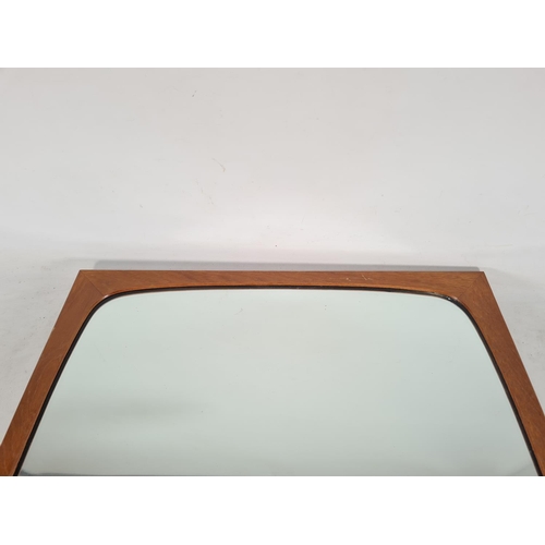 574 - A mid 20th century Danish teak framed wall mirror - approx. 54cm square