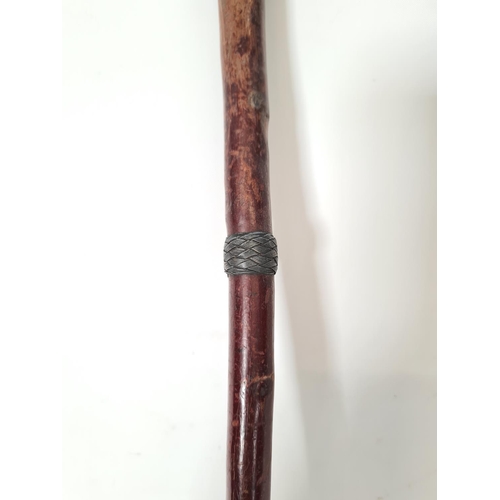 611 - Two antique walking canes/sticks to include one late 19th century example with hallmarked Edinburgh ... 