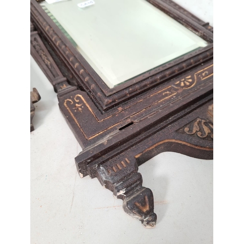 627 - A Victorian WMB cast iron framed bevelled edge wall mirror with lower drip tray RD no.62099 - approx... 