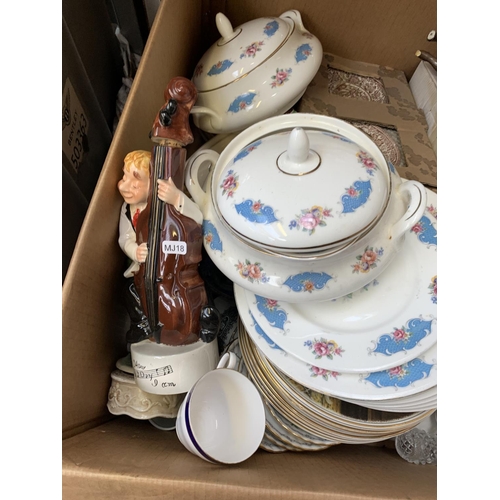 1500 - A box containing various items to include mixed china, ornaments, collectable plates etc.