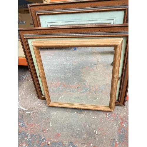 1428 - A large collection of various pictures and mirrors to include gilt framed rectangular wall mirror, f... 