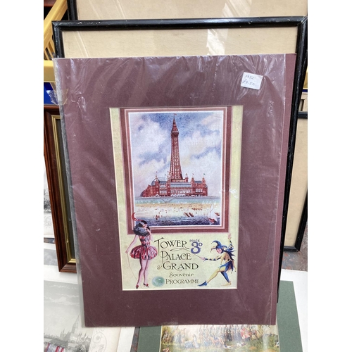 1433 - A box containing various items to include reproduction Bisto Enamel sign, Blackpool tower souvenir p... 