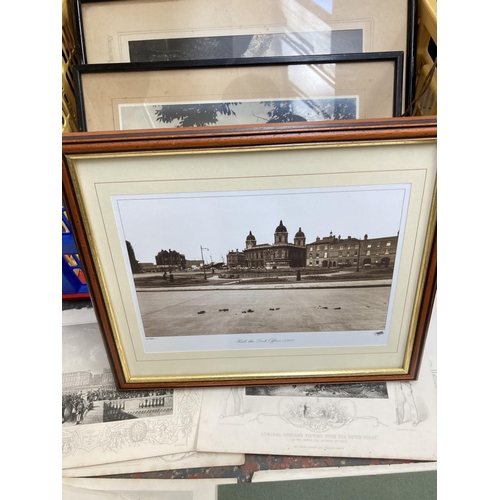 1433 - A box containing various items to include reproduction Bisto Enamel sign, Blackpool tower souvenir p... 