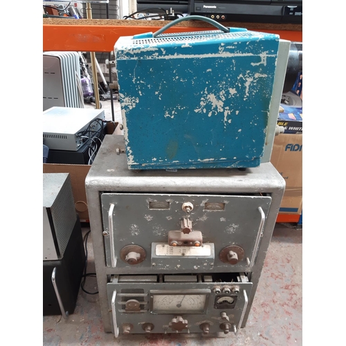 1087 - Six items of vintage radio equipment to include Wayne Kerr Laboratories Ltd CT53 signal generator an... 