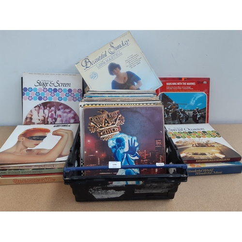 1096 - A box containing LP vinyl records and vinyl box sets to include Golden Greats of The 50s and 60s, Eu... 