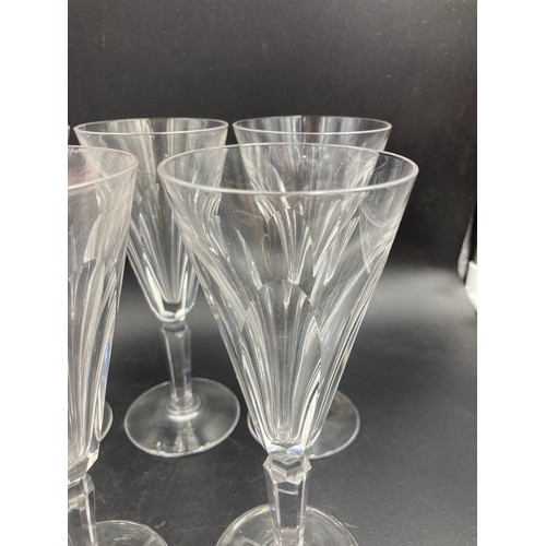 410 - Seven Waterford Crystal 18cm wine glasses