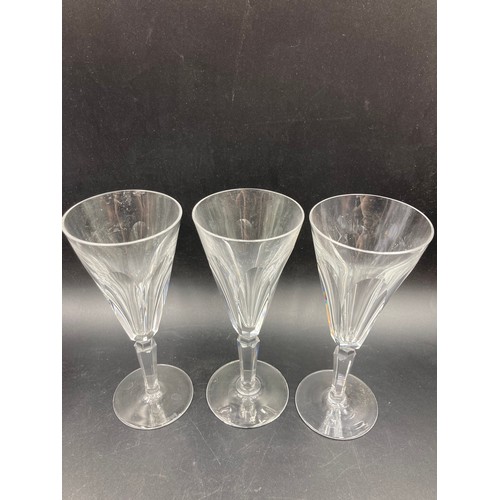 410 - Seven Waterford Crystal 18cm wine glasses