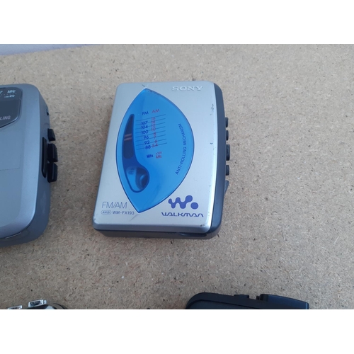 1019 - Six personal stereos to include four Sony Walkman cassette/two band radios (WM-FX10, WM-FX193, WM-FX... 