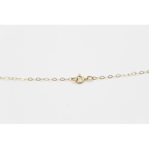 117 - A 9ct gold amethyst and diamond detail pendant 40cm necklace - approx. gross weight 1.3 grams