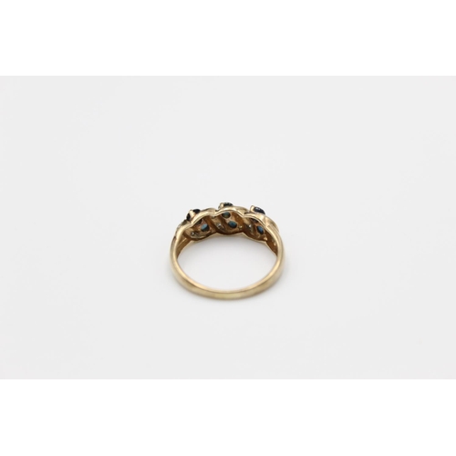 20 - A 9ct gold sapphire and diamond ring, size O - approx. gross weight 2.4 grams