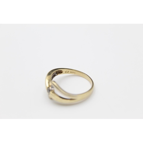 99 - A 9ct gold stylised gemstone solitaire ring, size Q ½ - approx. gross weight 2.6 grams