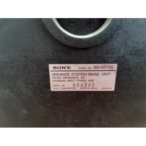 1023 - Five items of Sony stereo hi-fi equipment, one pair of SS-H3700 speakers, one CDP-S207 CD player, on... 