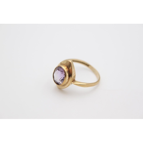 179 - A hallmarked Birmingham 9ct gold amethyst cocktail ring, size Q½ - approx. gross weight 3.3 grams