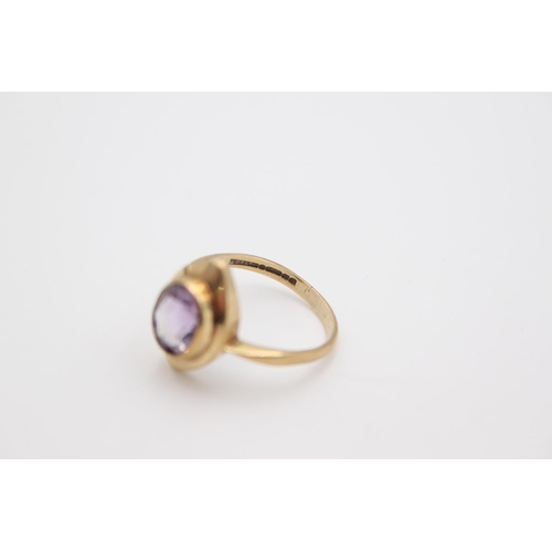 179 - A hallmarked Birmingham 9ct gold amethyst cocktail ring, size Q½ - approx. gross weight 3.3 grams