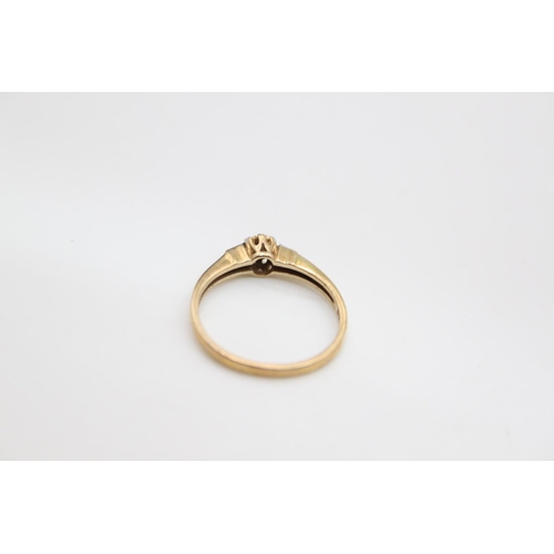 97 - A 9ct gold diamond ring, size M ½ - approx. gross weight 2 grams