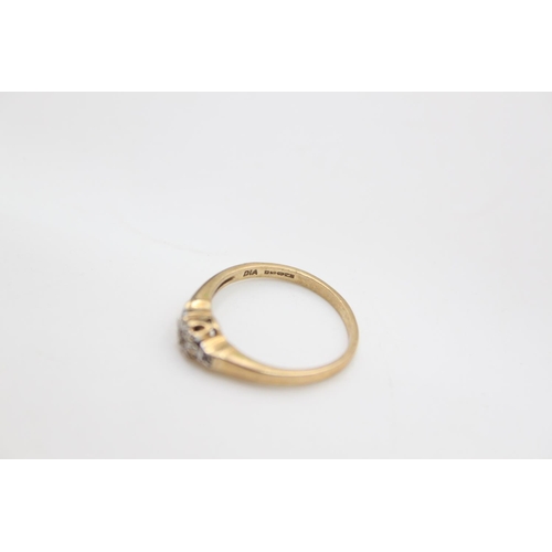 97 - A 9ct gold diamond ring, size M ½ - approx. gross weight 2 grams