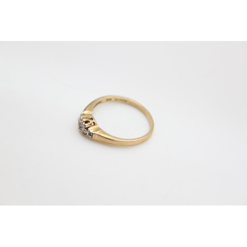 97 - A 9ct gold diamond ring, size M ½ - approx. gross weight 2 grams