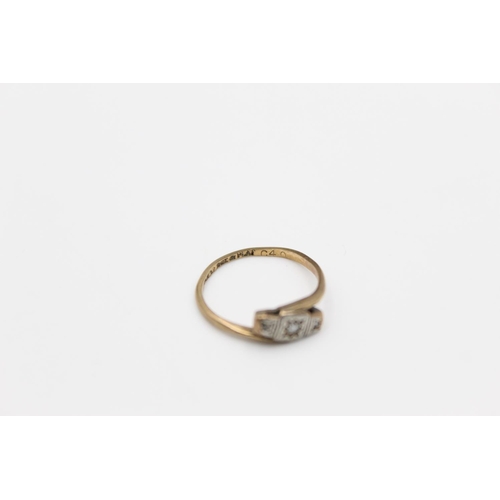 161 - A 9ct gold diamond set engagement ring, size M ½ - approx. gross weight 1.5 grams